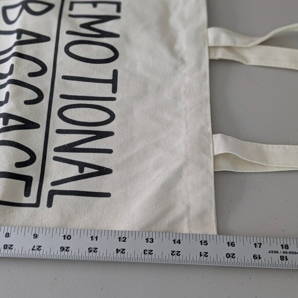 new reusable canvas tote shopping bag "emotional baggage" 14" x  16" - Picture 4 of 5